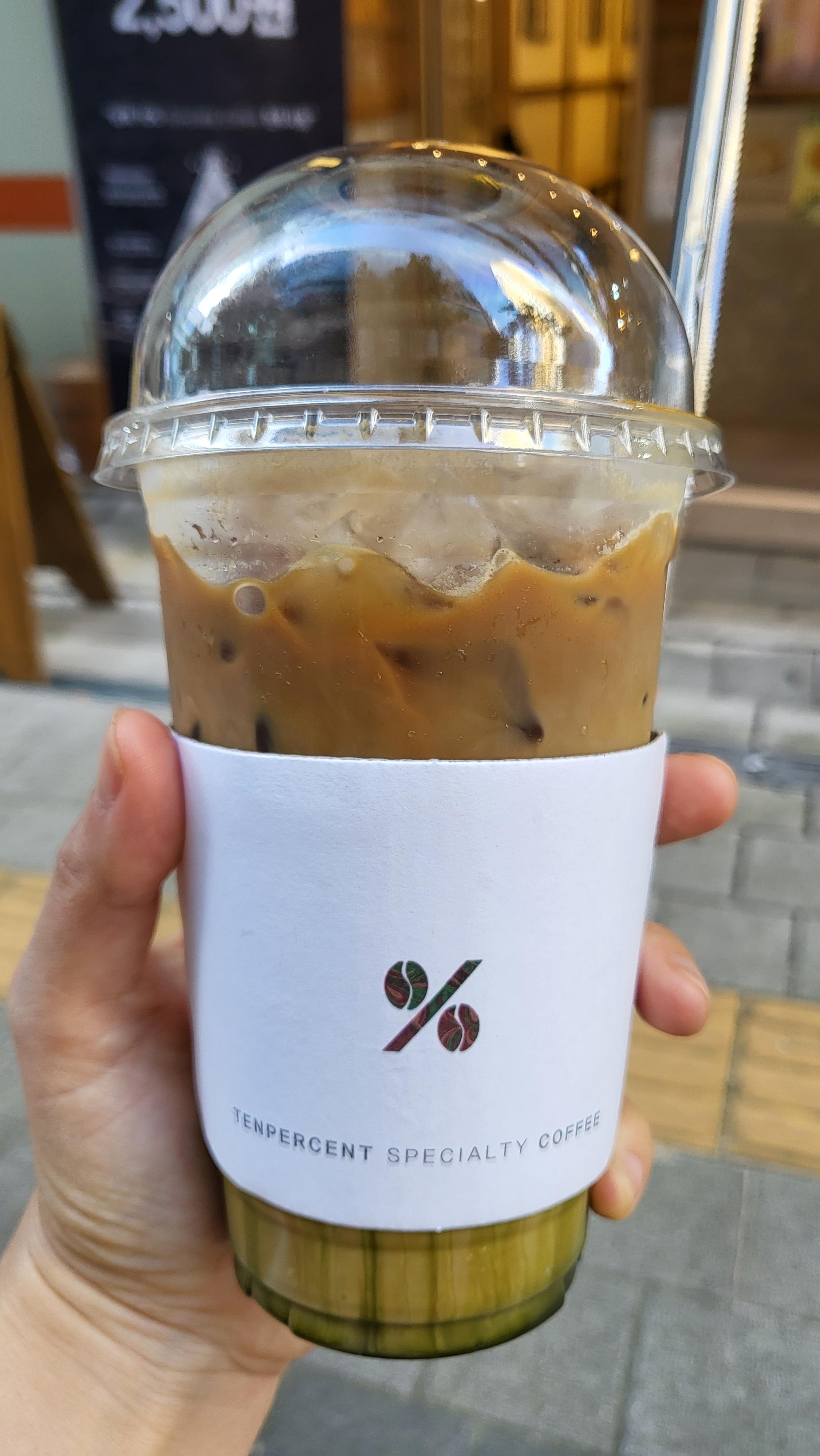  동탄호수공원 텐퍼센트 커피 메뉴 텐라떼 대신 말차카페라떼 먹어본 후기