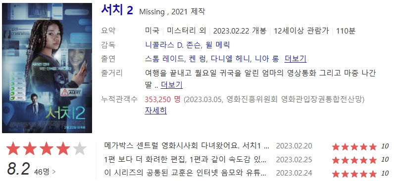  서치2 결말 해석 출연진 사라진 엄마 찾아 방구석 수색 삼만리
