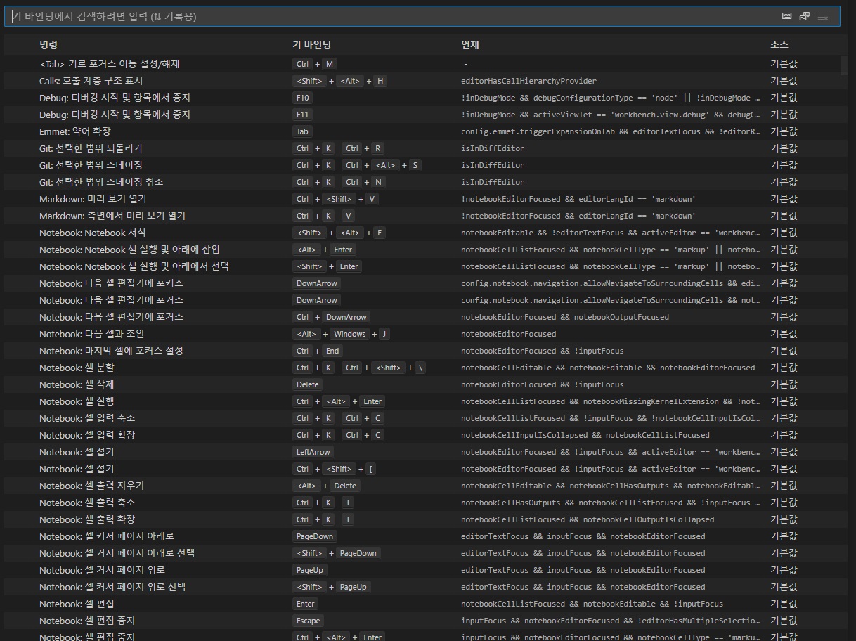  단기 속성 입문 현업 사용 VSCode 단축키 정리