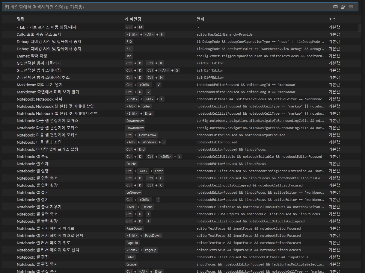 단기 속성 입문 현업 사용 VSCode 단축키 정리