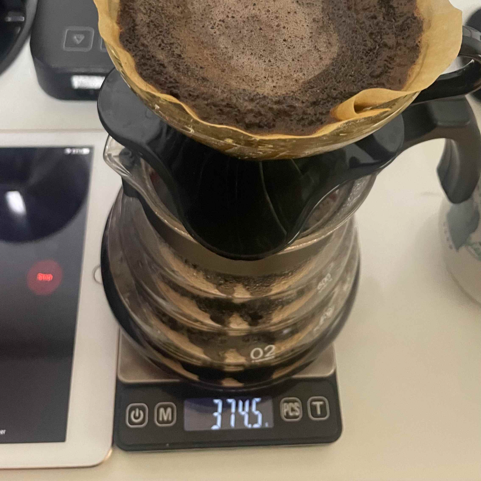 [홈 카페] 커피 실험실 ep.1 : 원두량 18.6g(스타벅스 breakfast), 물 온도 93도, 추출량 374.5ml, 추출시간 2분