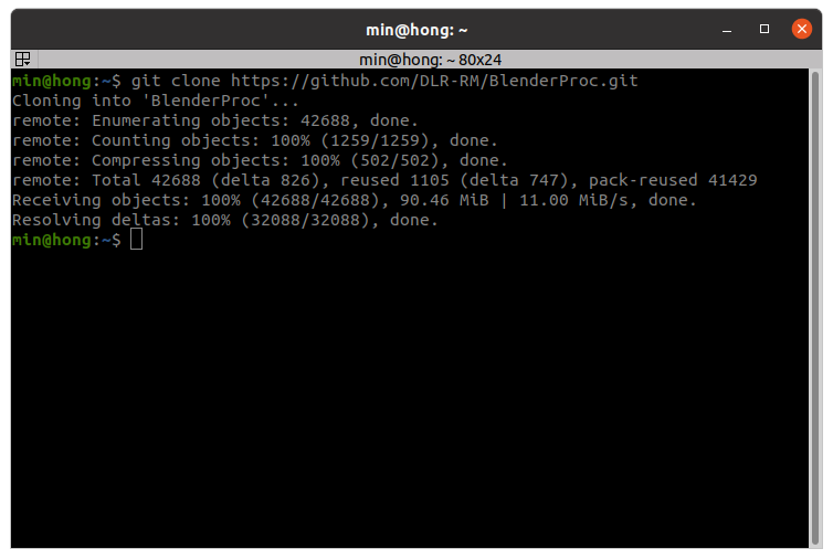  BlenderProc 설치와 python 예시