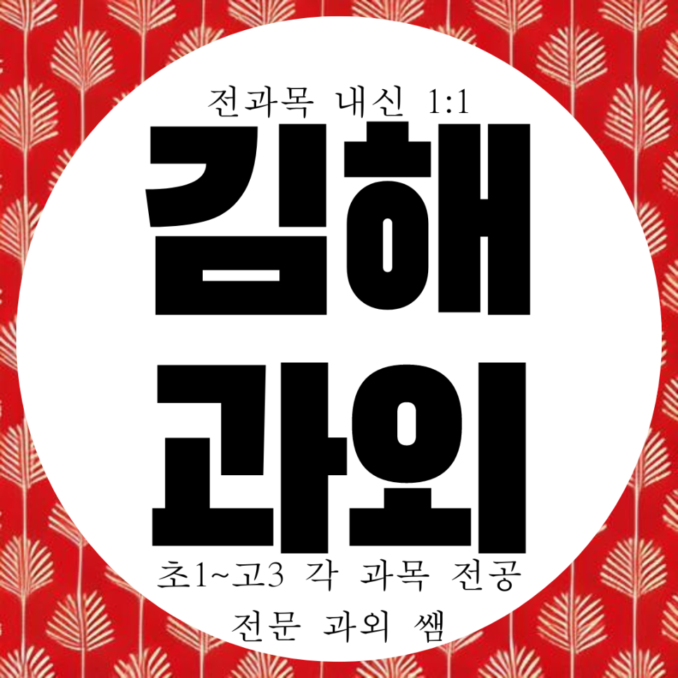 김해 장유 영어과외 고등 내신 수학과외 외동 중등 국어 중학생