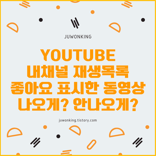  [유투브 재생목록 관리] '좋아요 누른 동영상' 재생목록이 내 유투브 채널의 재생목록에 나오지 않게 하는 방법