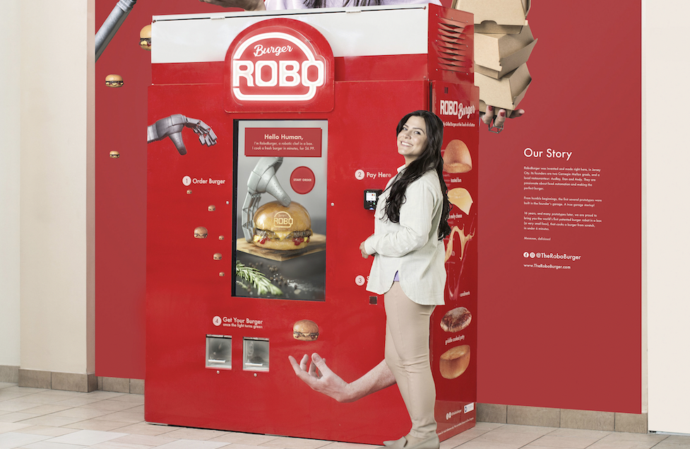 즉석에서 로봇이 햄버거를 만들어주는 자판기