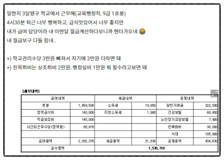  9급 공무원 월급 실수령 현실