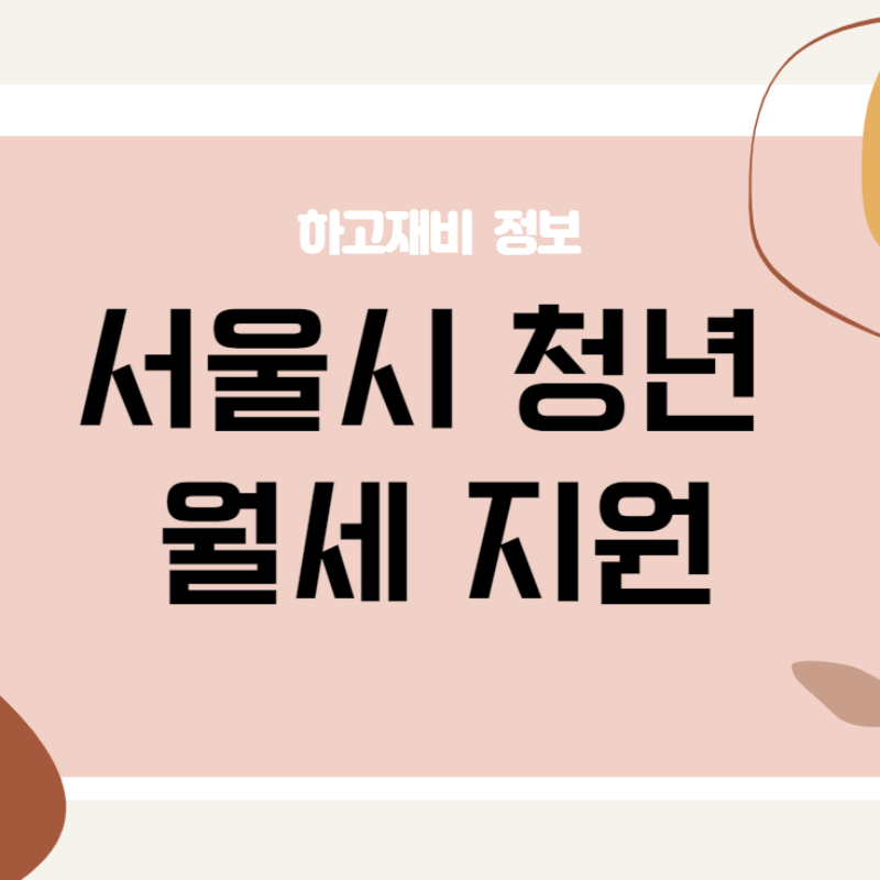  서울시 청년 월세 지원 신청방법  _ 2030 청년 지원금