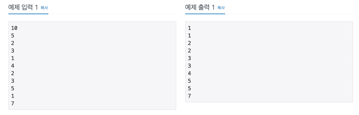  [백준] 10989 수 정렬하기 python 알고리즘 문제