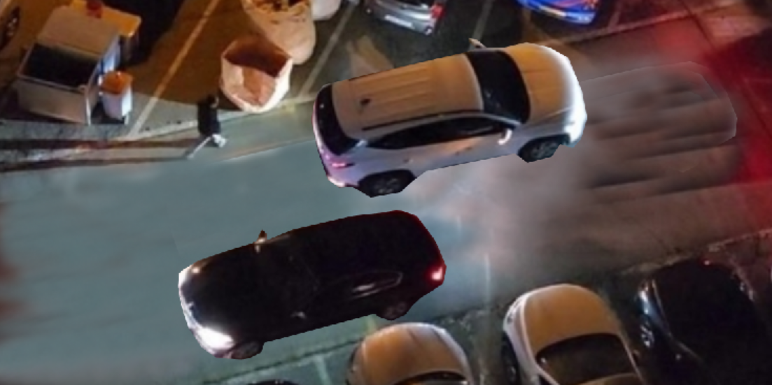 넓은 도로 냅두고 주차장에서 쌍라이트로 기싸움한 자동차빌런들의 최후(feat:후진은 절대 못한다!)