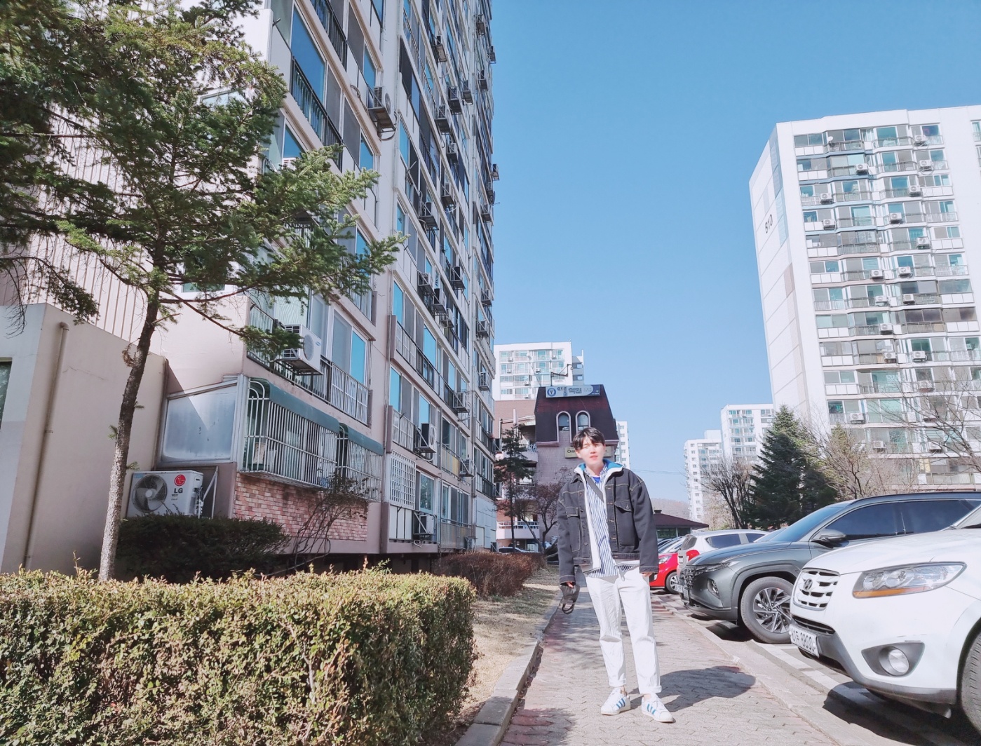  겨울코디 - 청자켓 걸치기