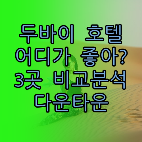 두바이 다운타운 호텔 완벽 분석 로브
