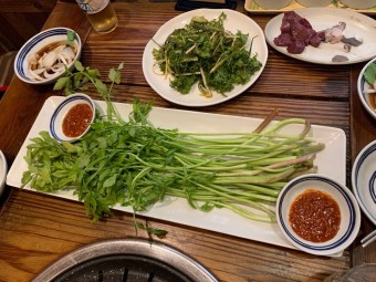 햇미나리 삼겹살