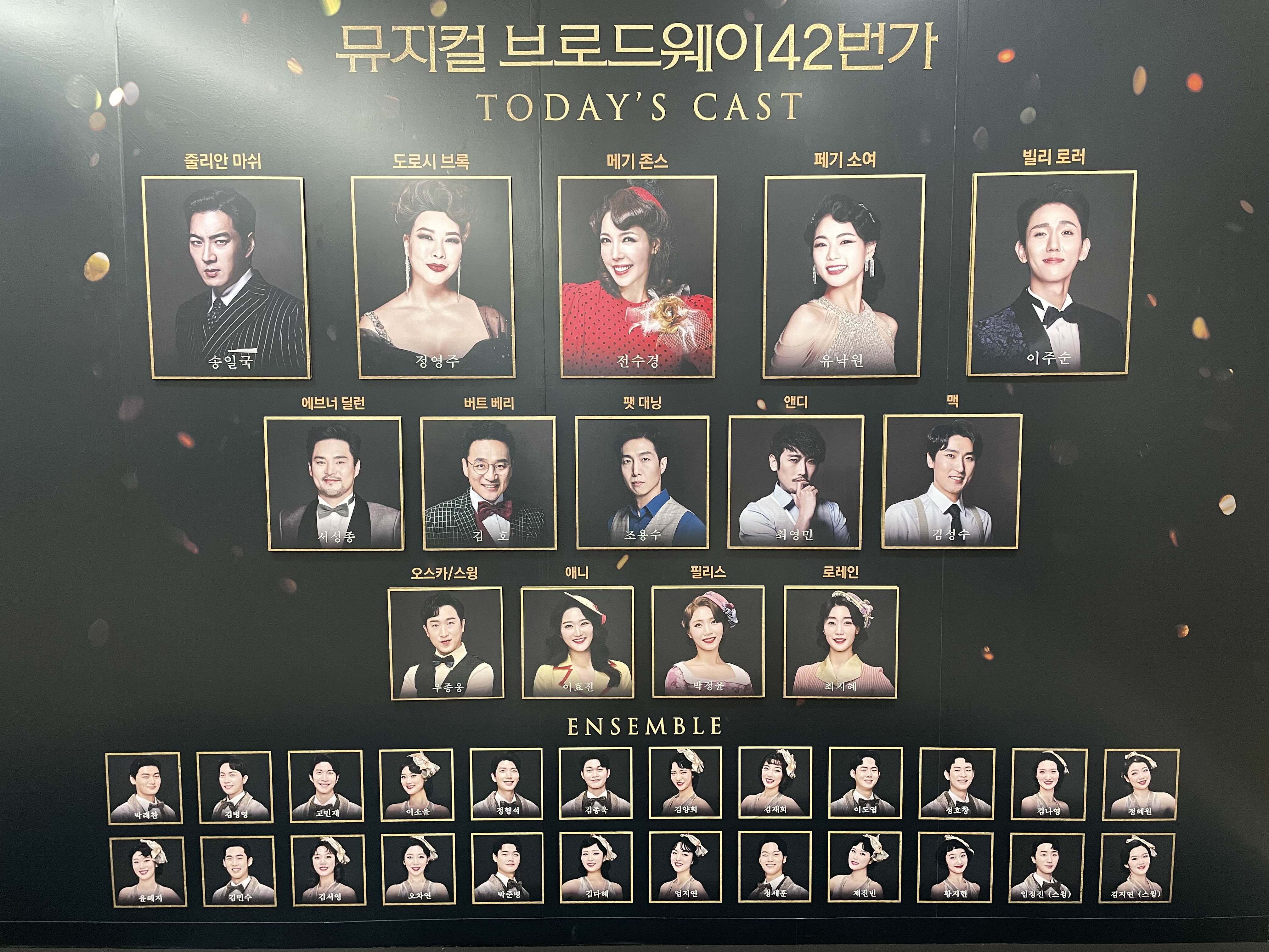 브로드웨이 42번가 출연진