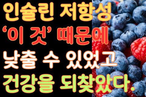 인슐린 저항성 낮춰주는 음식 5가지