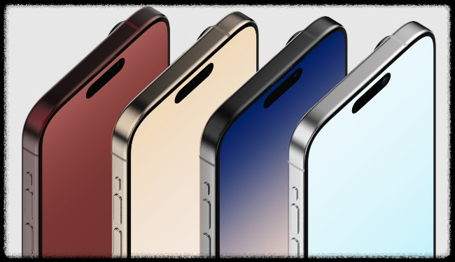 iPhone 15 Pro in red&#44; gold&#44; black&#44; and silver