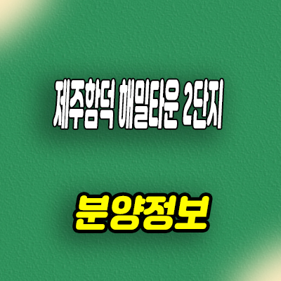  제주 함덕 해밀타운 2단지 공동주택 줍줍 분양가 유니트 견본주택 관람