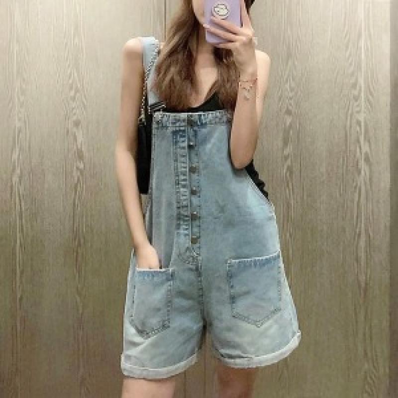 대박난박양 데님 멜빵 반바지