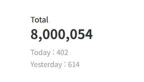 티스토리 800만 방문자 돌파!
