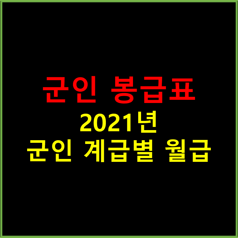 2021년 군인 봉급표 썸네일