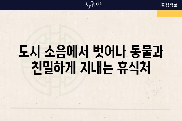 도시 소음에서 벗어나 동물과 친밀하게 지내는 휴식처