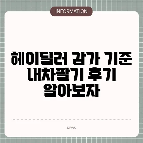 헤이딜러 감가 기준 내차팔기 후기 알아보자