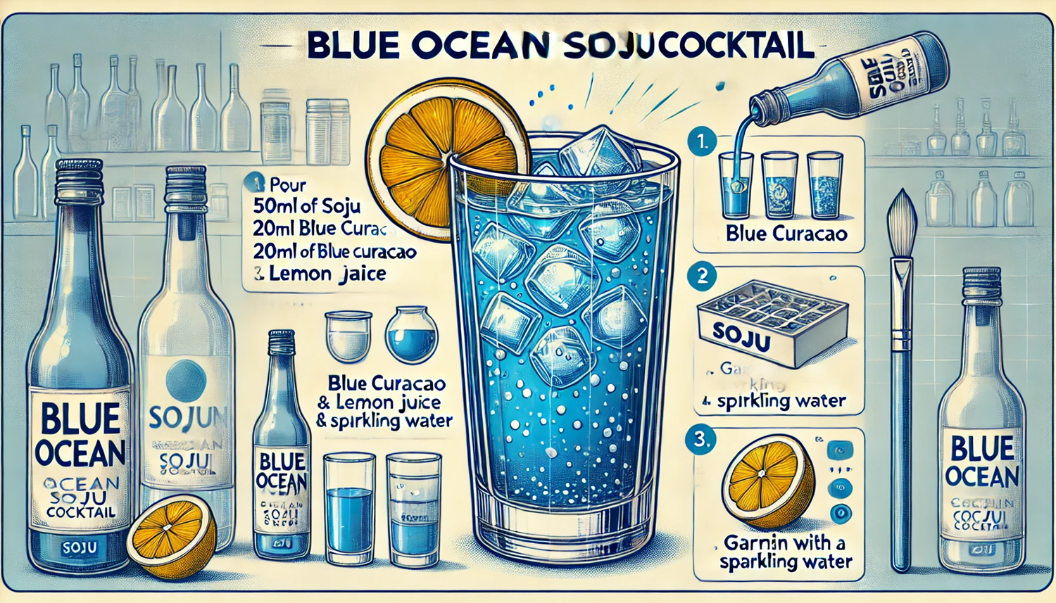 블루 오션 소주 칵테일
