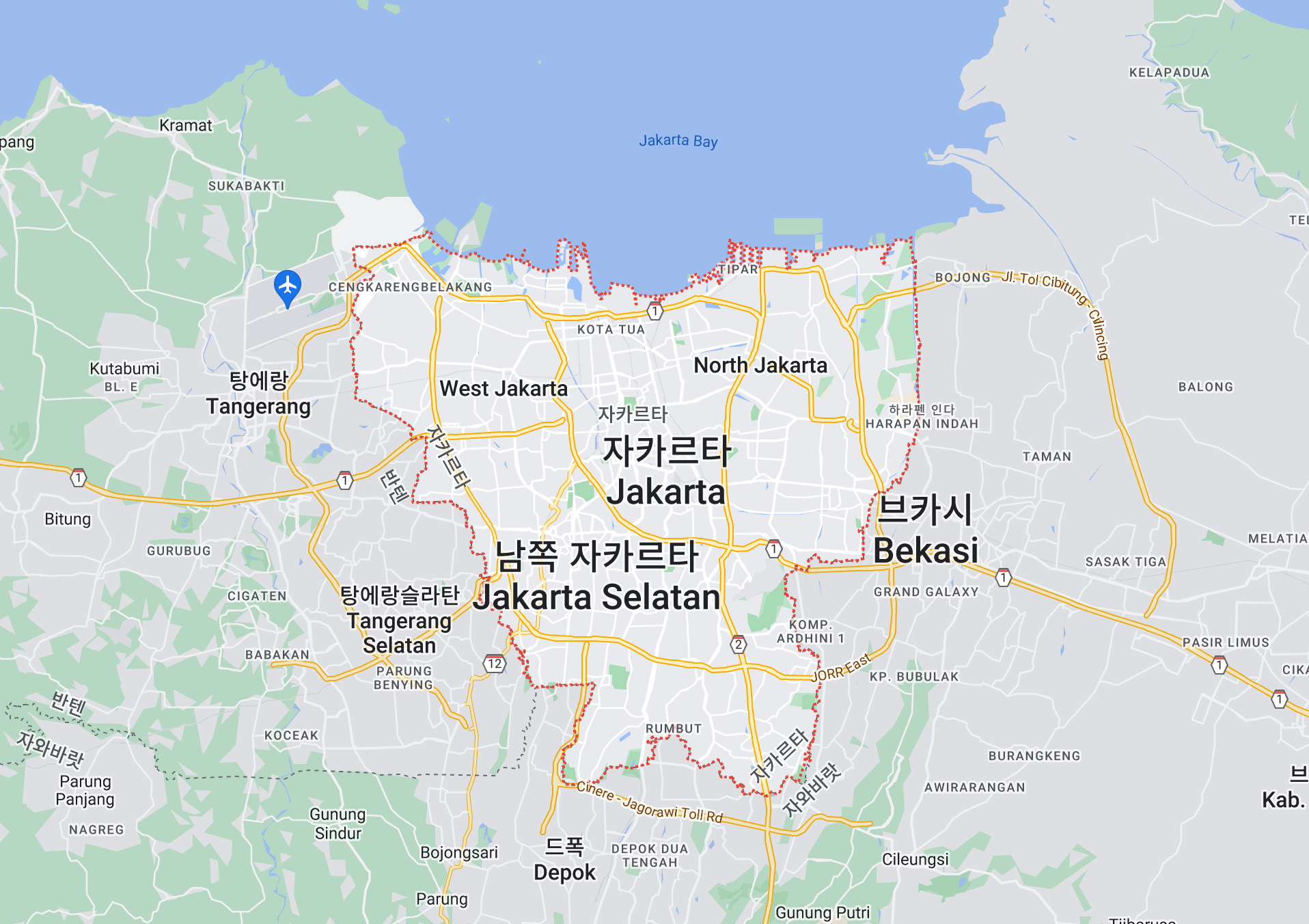 자카르타 지도