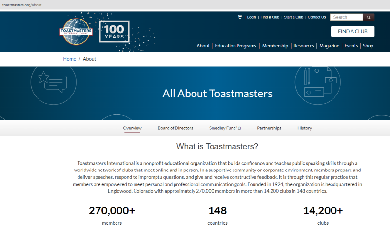 Toastmasters International website
