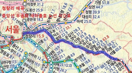 청량리 매곡 열차 시간표 노선 정차역