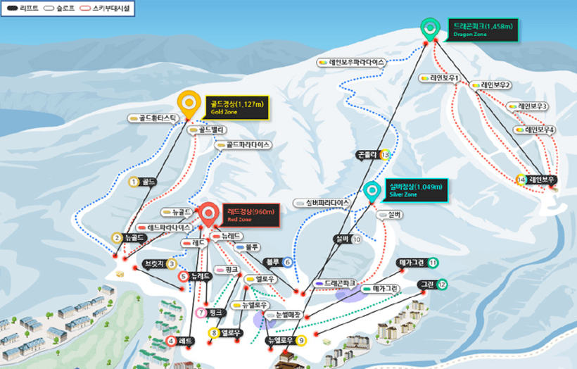용평 리조트 슬로프맵