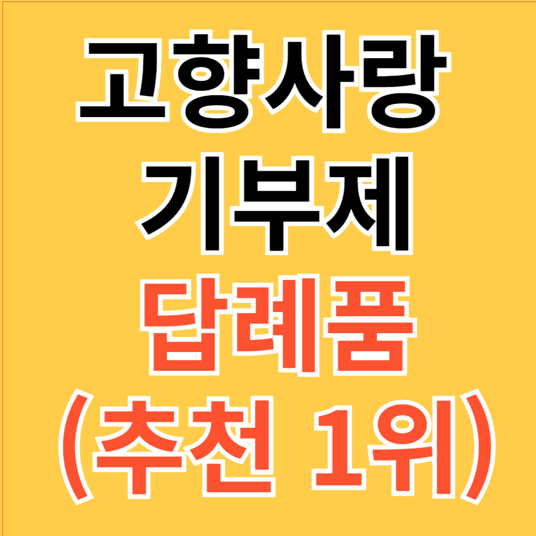 고향사랑 기부제 답례품 추천 1위