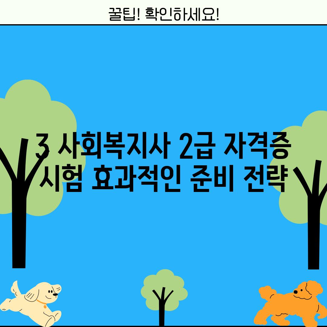 3. 사회복지사 2급 자격증 시험: 효과적인 준비 전략