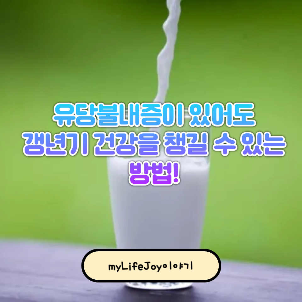 유당불내증이 있어도 갱년기 건강을 챙길 수 있는 방법!