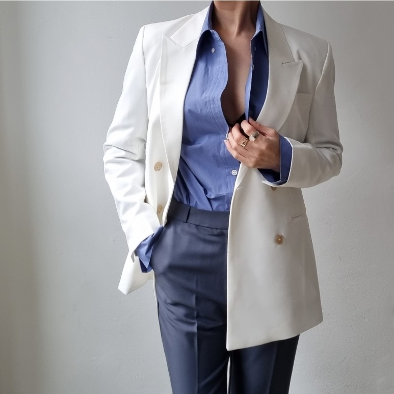 색상 배색 품절상품과 배송지연안내 - 메종셔츠 ( 블루색상 34