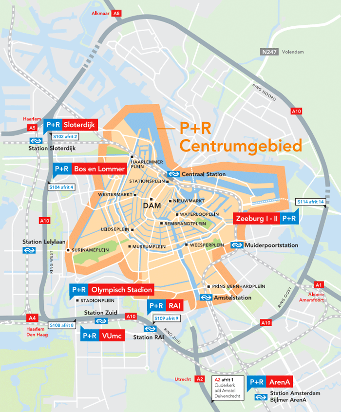 암스테르담-P+R-주차장-위치-지도