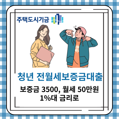 청년 전월세보증금대출 - 보증금 3500&#44; 월세 50만원까지 1%대 금리로