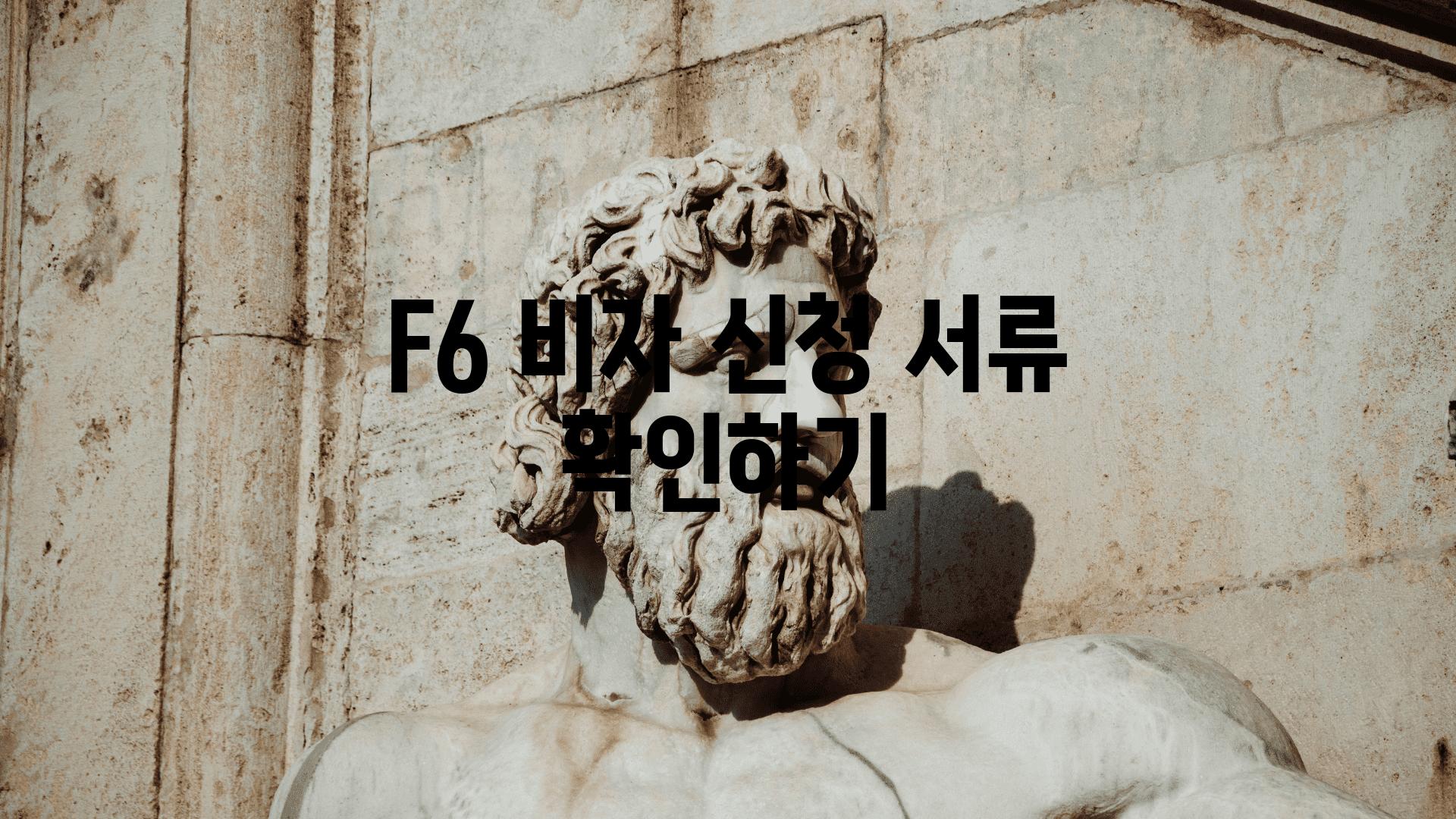 F6 비자 신청 서류 확인하기