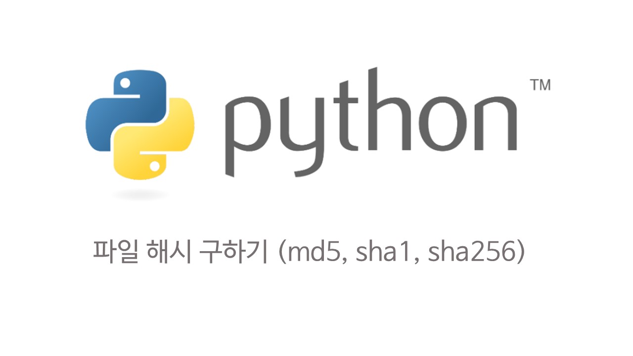  [Python] 파이썬에서 파일 해쉬 구하는 방법