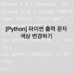  [Python] 파이썬 출력 문자 색상 변경하기(python print text color change)