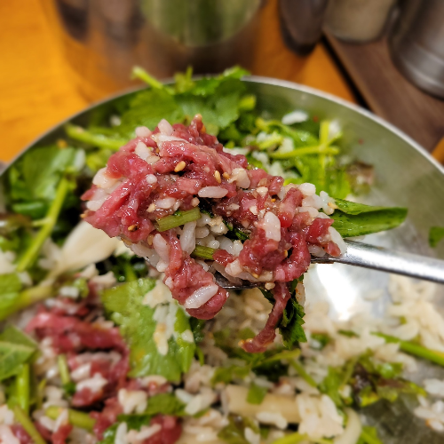 능동미나리용산 능동육회비빔밥 존맛