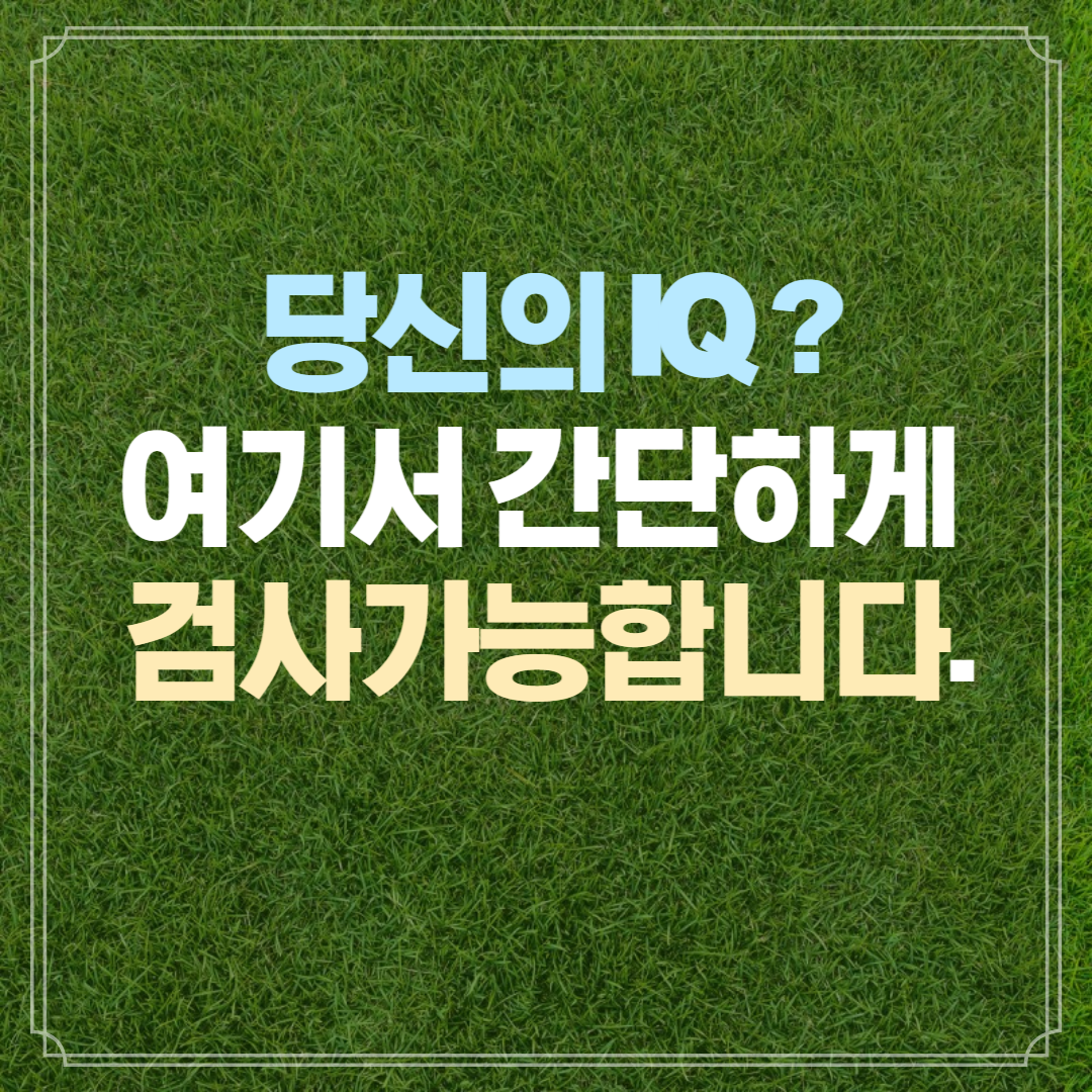 한국평균 IQ106&#44; 당신의 IQ