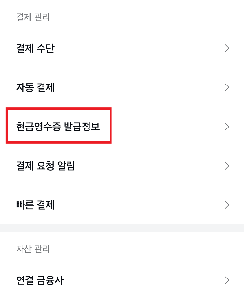 카카오페이 현금영수증