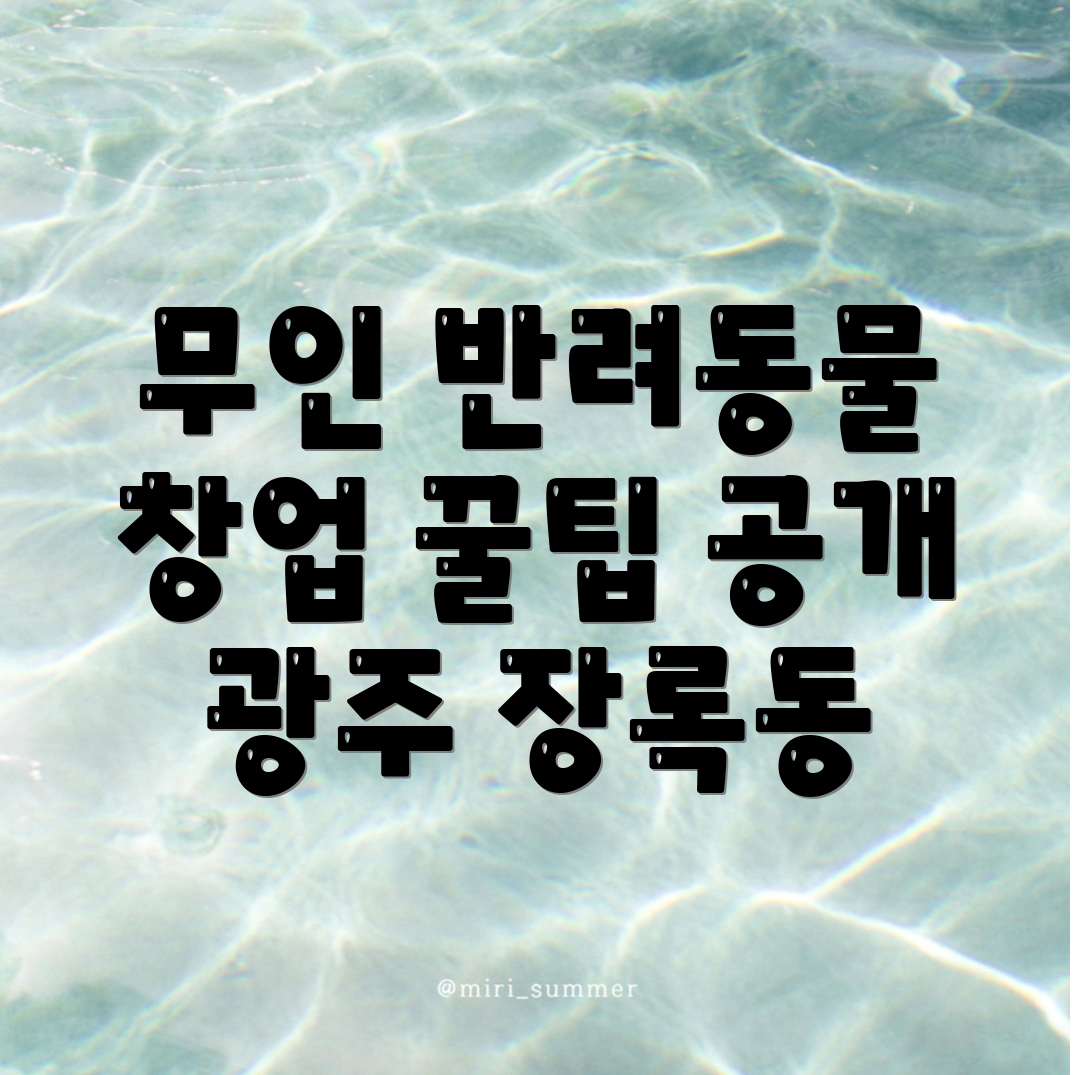무인 반려동물 용품점 창업