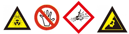 안전표지판-방사성물질경고-사용금지-폭발성물질경고-낙하물경고