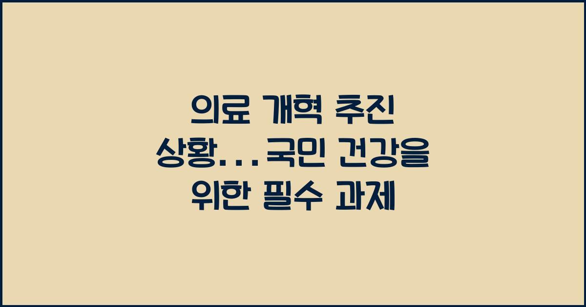 의료 개혁 추진 상황