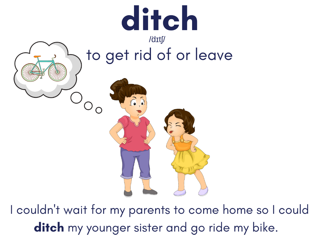 Ditch 의 정의와 예제 문장