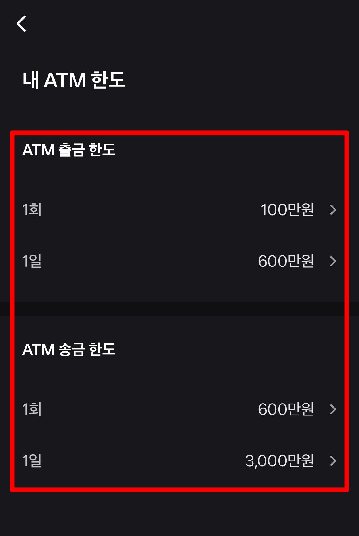 ATM 한도 확인