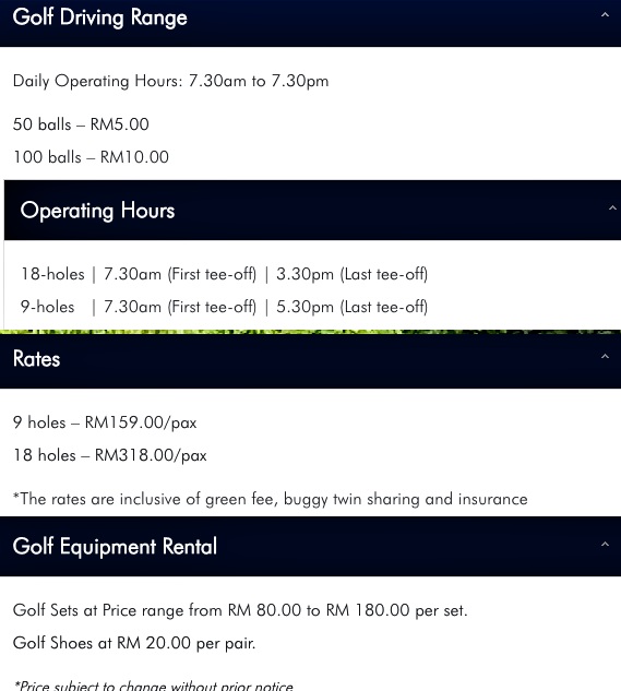말레이시아 랑카위 골프 가격