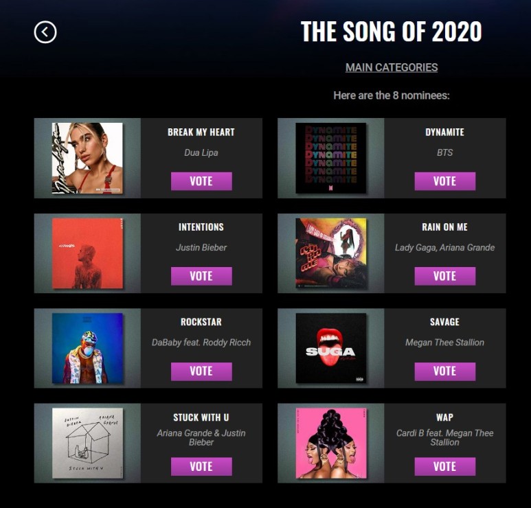  2020 피플초이스 BTS 방탄소년단 vs 블랙핑크 BLACKPINK & 저스틴비버Justin Bieber ~노미네이트 지금은 투표중~