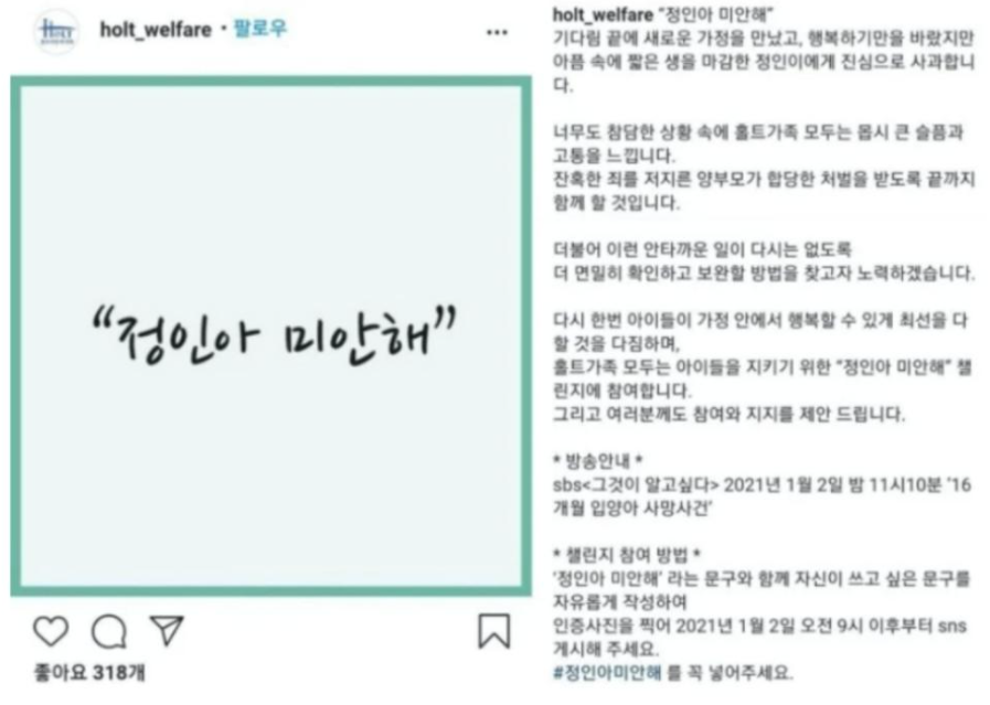  정인이 방임 기관들, 법원, 홀트아동복지회, 양천경찰서, 이화섭 무징계, 강서아동보호전문기관 누구 하나 책임지는 곳이 없다.